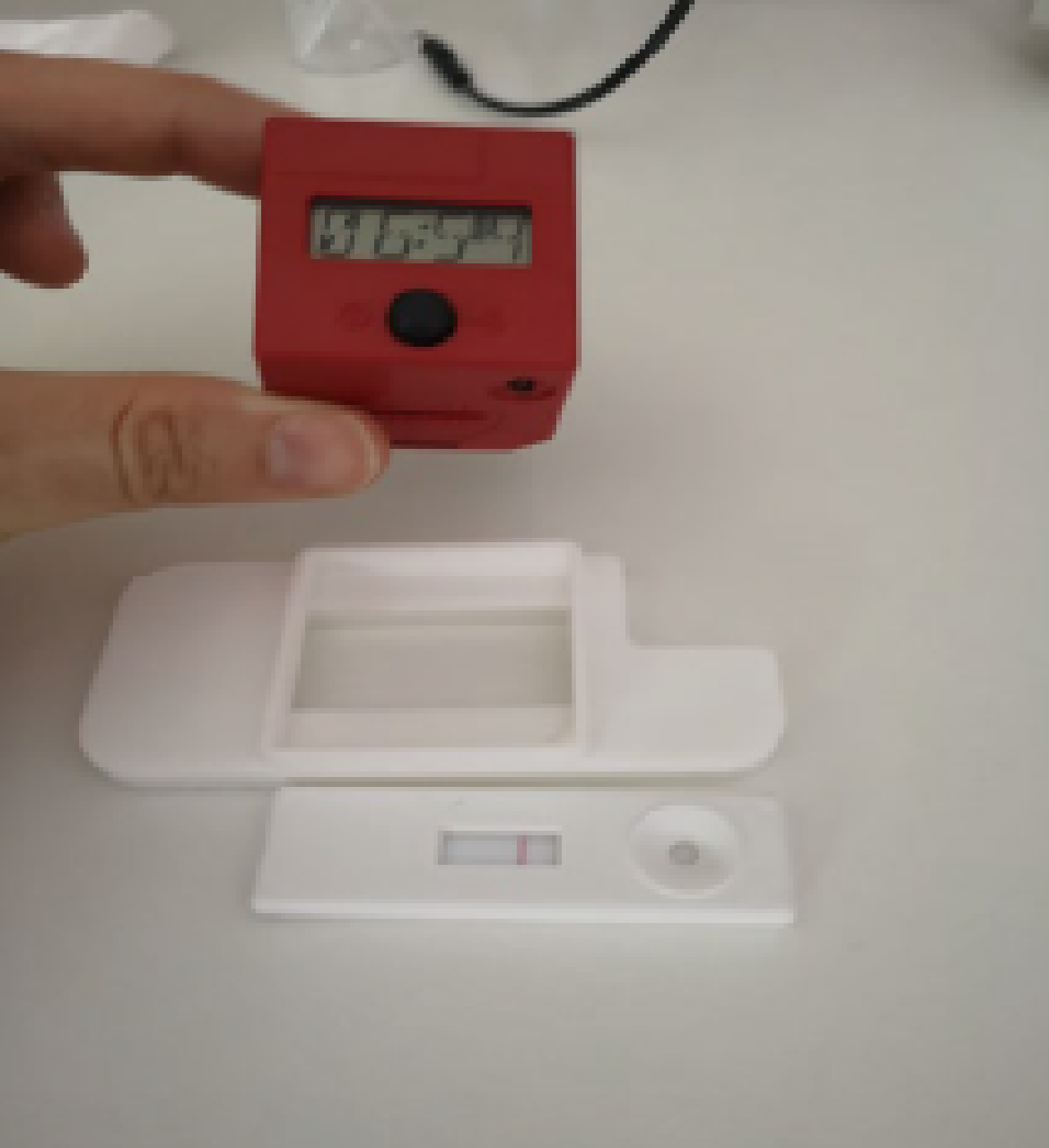 Placing the digital reader onto the device